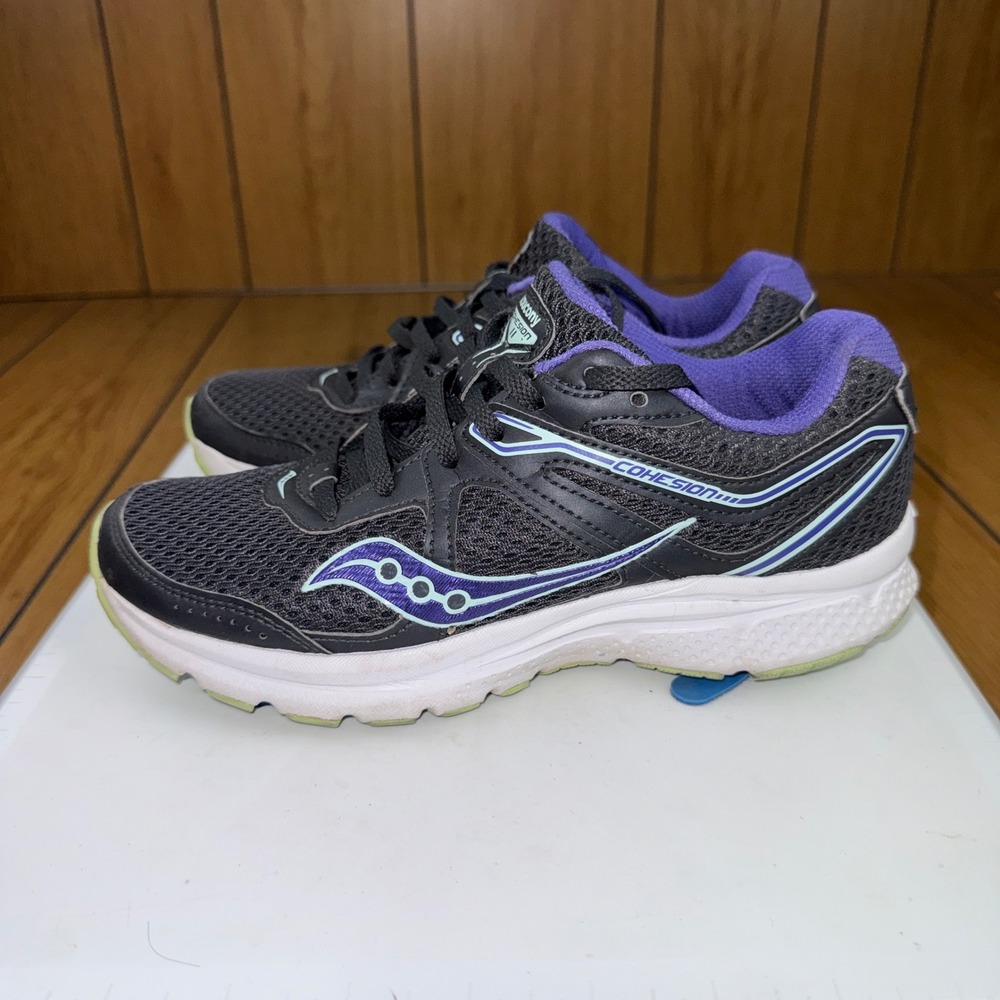 Saucony Cohesion 11 Womens Running Shoes Black Purple Mint S10420-18 Size 6.5